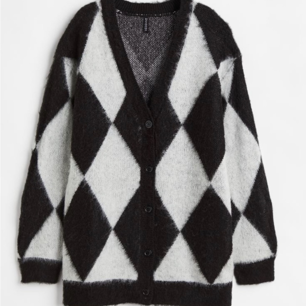 Divided H&M Harlequin Patterned Cardigan, new, Size S